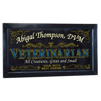 Veterinarian Personalized Bar Occupational Mirror Sign Pub Office 12" x 26"   253807819808